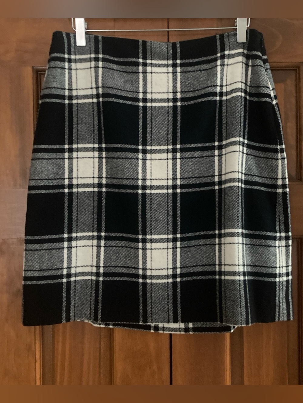 NWT Talbots Black White Plaid Pencil wool skirt Skirt women’s size 8 Classic